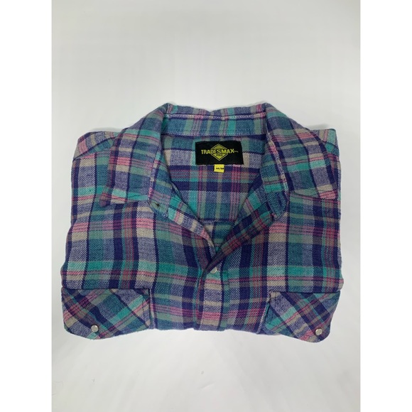 Tradesmax 90’s Colourway Plaid Button Down Shirt - MEDIUM - Picture 4 of 5